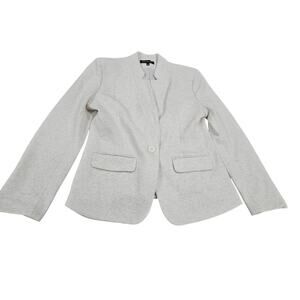 Gibsonlook Knit Blazer Womens Large Gray Stretch One Button Work Jacket
